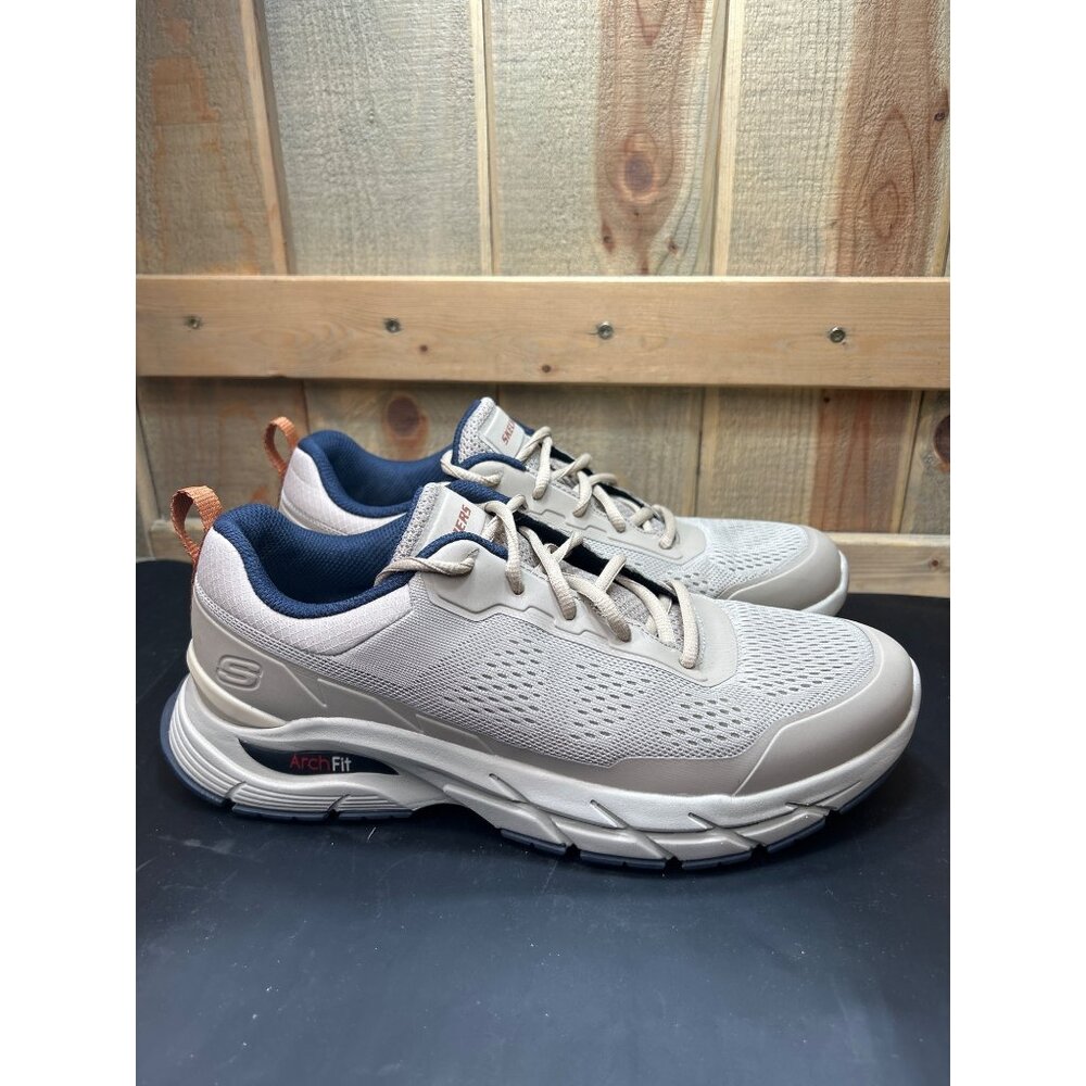 Skechers Mens Arch Fit Air Cooled Sneakers Size 10.5 Taupe